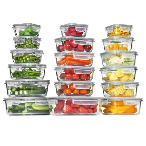 Premium 18-Piece Borosilicate Glass Food Storage Containers with Airtight Lids – Leakproof, Stackable & BPA-Free