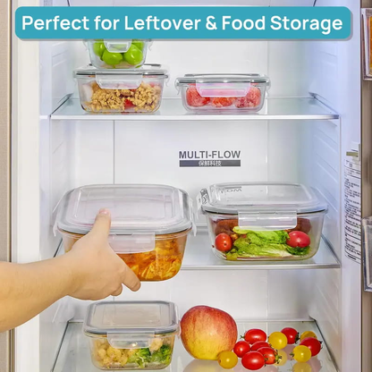 Premium 18-Piece Borosilicate Glass Food Storage Containers with Airtight Lids – Leakproof, Stackable & BPA-Free