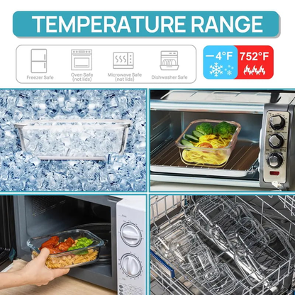 Premium 18-Piece Borosilicate Glass Food Storage Containers with Airtight Lids – Leakproof, Stackable & BPA-Free