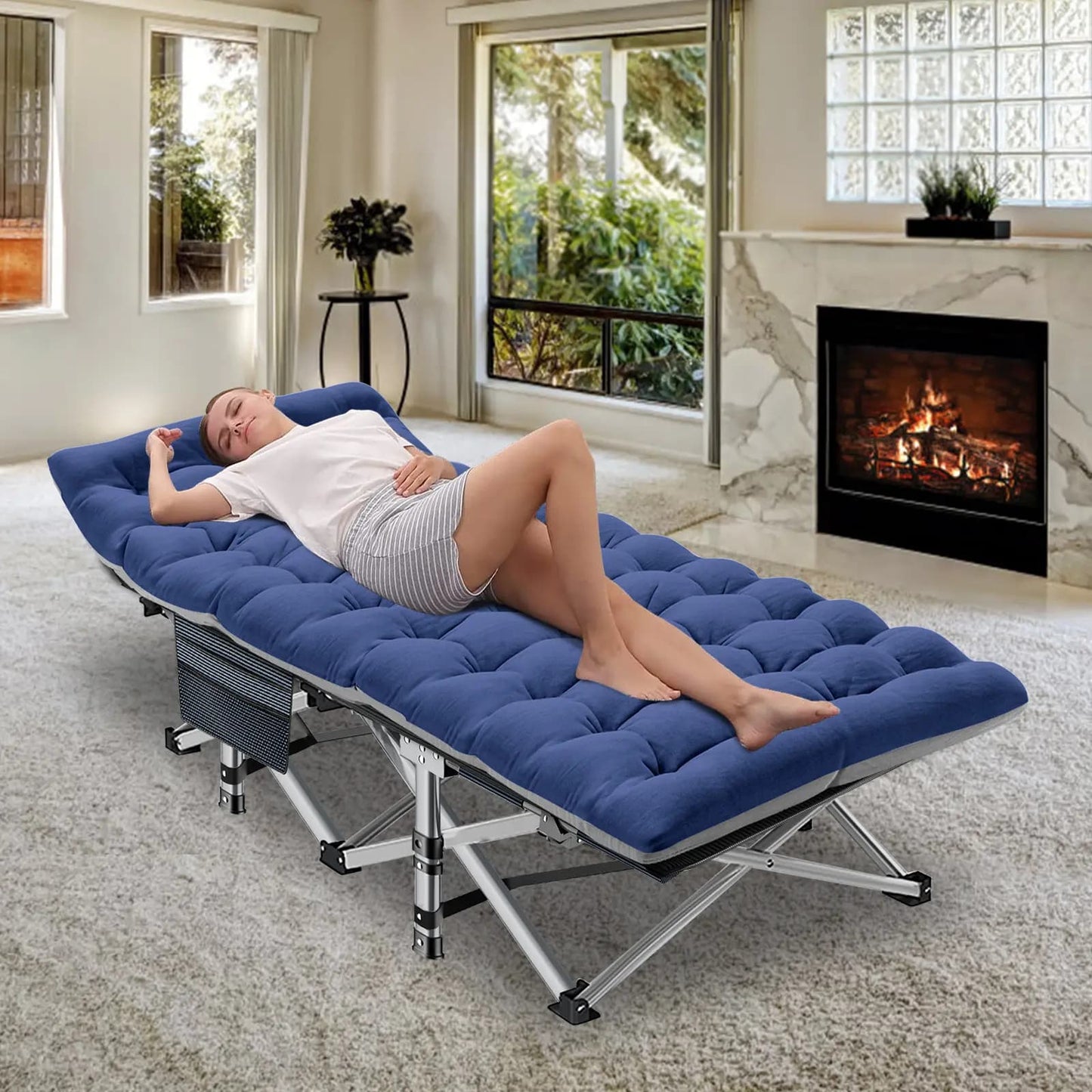 Portable Camping Cot with Mattress