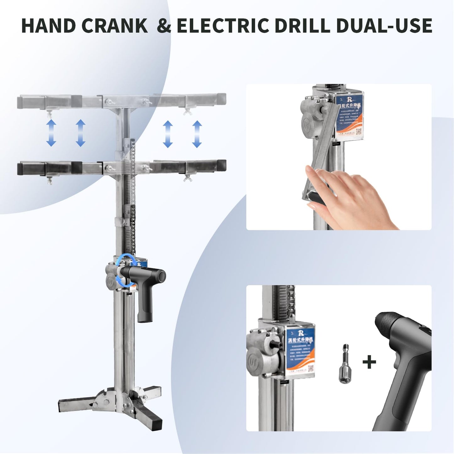 2-Pack Portable Lifting Stand (2-Piece Set, 440 lb Load Capacity) — 70.8-inch Extendable, 28°–90° Adjustable, Supports Manual Backup Operation